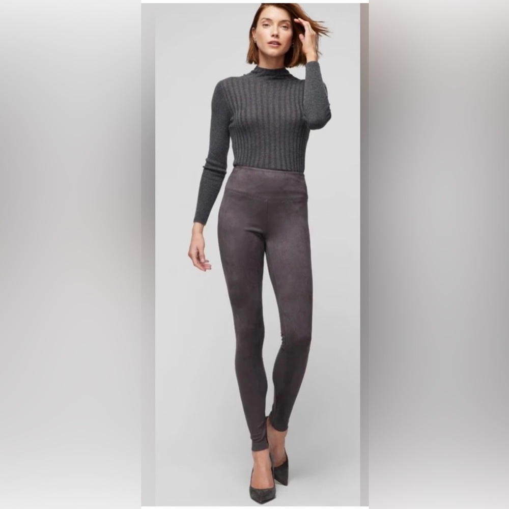 White House Black Market Gray Suede Leggings